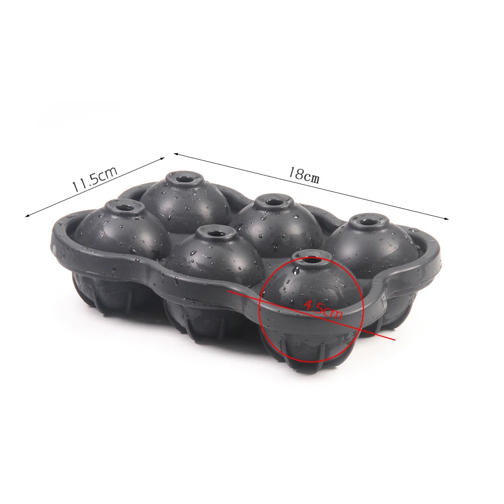 Silicone Ice Sphere Mold - Set of 6, 4cm Round Ice Balls for Entertaining and Beverage Service