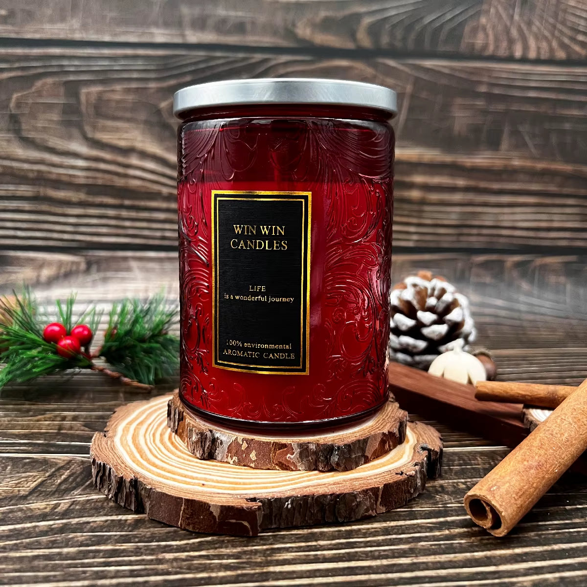 Floral Scented Candle with Lavender and Velvet Rose Fragrance - Embossed Glass Jar for Home Décor - 40-90 Hours Burn Time