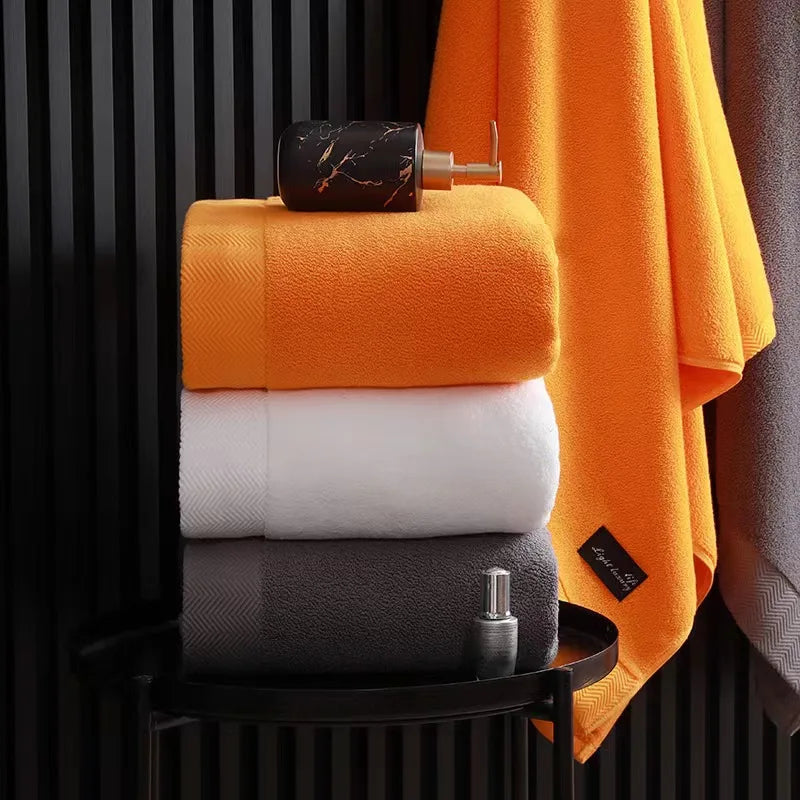 Inyahome Premium 100% Cotton Bath Towels for Adults - Highly Absorbent, Thick, Pure White Towels for Home and Hotel Use