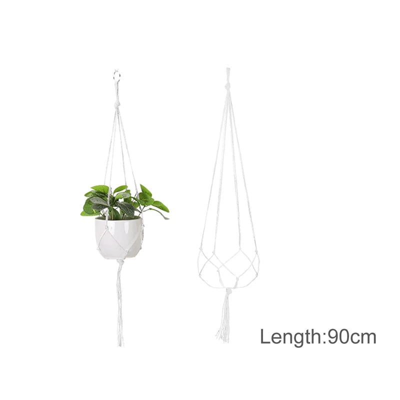 Macrame Hanging Planter - Decorative Wall Plant Holder and Flower Basket for Balconies
