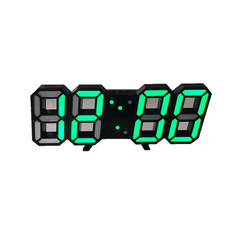 3D LED Digital Wall Clock with Date, Time, and Celsius Display - Nightlight Alarm Clock for Home and Living Room Decor