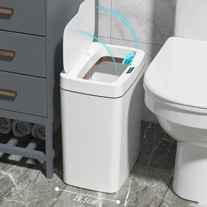 15/18L Smart Sensor Waterproof Trash Can with Narrow Seam - Automatic Waste Bin for Kitchen, Bathroom, and Bedroom