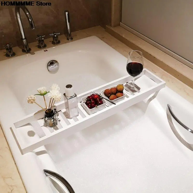 Bamboo Multi-Function Bathtub Shelf with Anti-Skid Design for Spa and Bathroom Accessories
