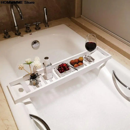 Bamboo Multi-Function Bathtub Shelf with Anti-Skid Design for Spa and Bathroom Accessories