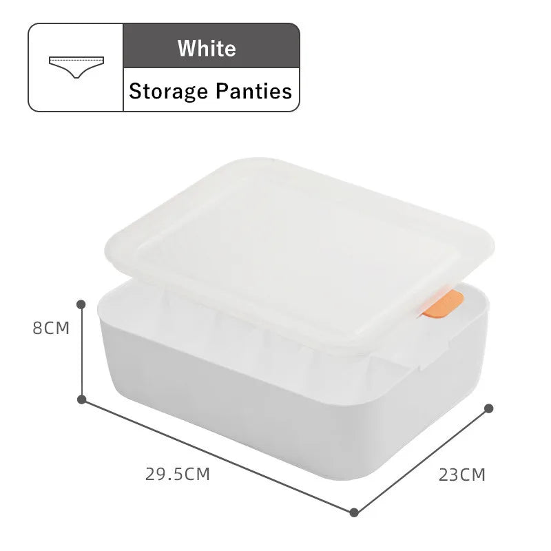 Dormitory Closet Drawer Organizer for Underwear Socks Wardrobe Bedroom Clothes Plastic Divider Storage Box Container with Lid
