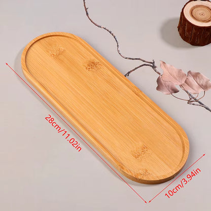 Solid Wood Round Dessert Plate - Japanese-Style Wooden Tray for Snacks and Dried Fruits