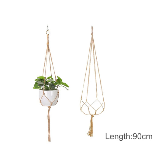 Macrame Hanging Planter - Decorative Wall Plant Holder and Flower Basket for Balconies
