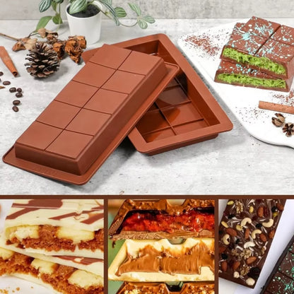 Silicone Chocolate Bar Molds for Easy Release - Durable Rectangle Moulds for Protein and Energy Wax Melts, Ideal for Handmade Gifts