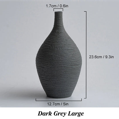 Nordic Luxury Ceramic Vase for Home Decor - Narrow Mouth Flower Pot for Living Room and Office Desktop Gift