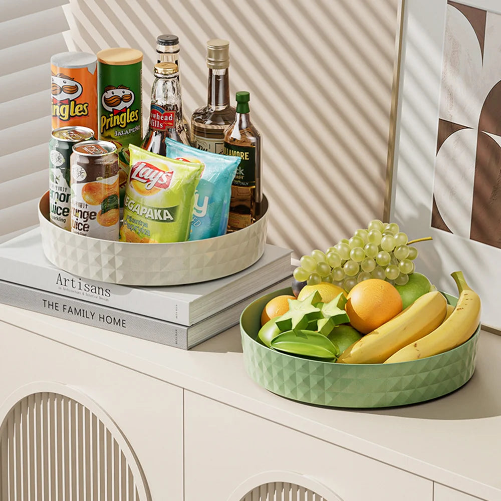 360-Degree Rotating Seasoning Storage Rack - Multifunctional Pantry Cabinet Turntable for Cosmetics and Kitchen Accessories Organization
