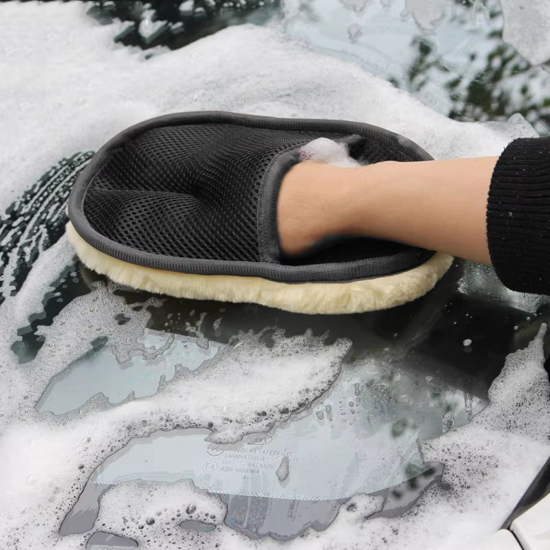 Microfiber Wool Soft Auto Washing Glove for Car and Motorcycle Care