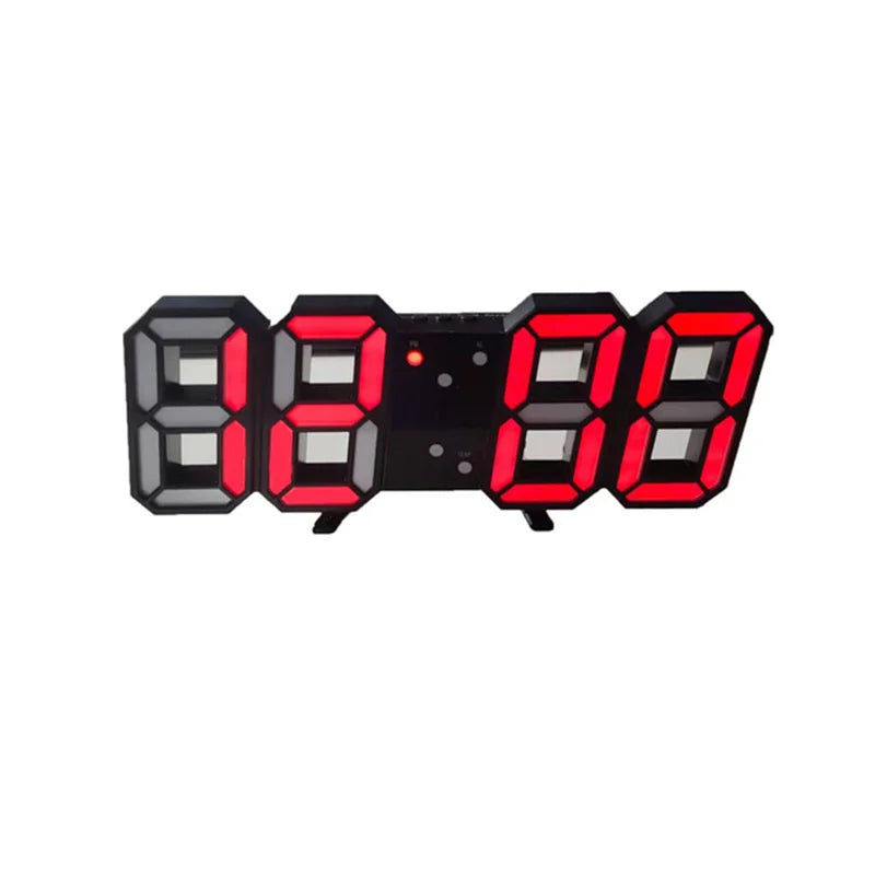 3D LED Digital Wall Clock with Date, Time, and Celsius Display - Nightlight Alarm Clock for Home and Living Room Decor