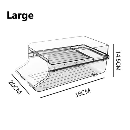 Double Foldable Beverage Rack for Refrigerator - Auto Rolling Dispenser and Storage Organizer for Cans and Bottles