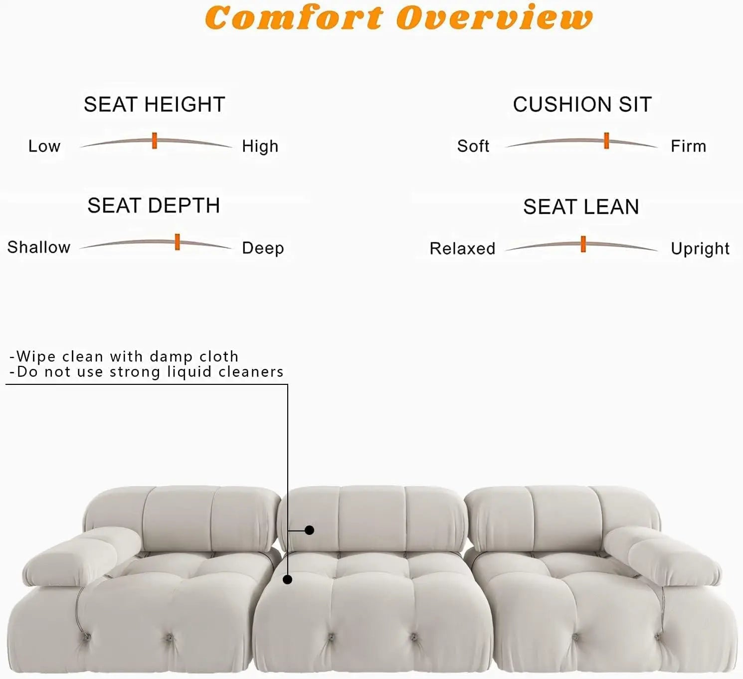 104" Modern Velvet Minimalist Modular Sectional Sofa - Convertible 3-Seat Living Room Set for Office and Apartment