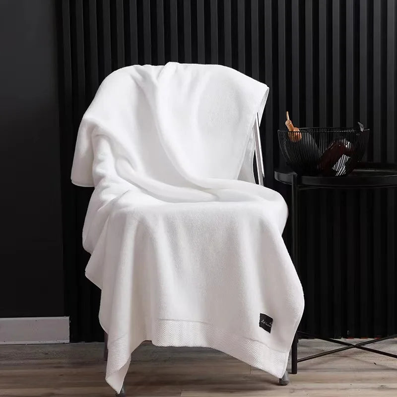 Inyahome Premium 100% Cotton Bath Towels for Adults - Highly Absorbent, Thick, Pure White Towels for Home and Hotel Use
