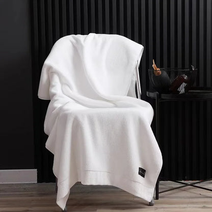 Inyahome Premium 100% Cotton Bath Towels for Adults - Highly Absorbent, Thick, Pure White Towels for Home and Hotel Use