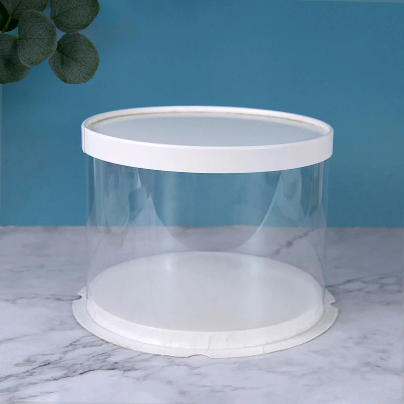Clear PET Birthday Cake Boxes - 18/22Cm Transparent Packaging for Gifts, Rose Bears, Baby Showers, Weddings, and Christmas Celebrations