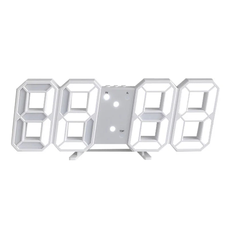 3D LED Digital Wall Clock with Date, Time, and Celsius Display - Nightlight Alarm Clock for Home and Living Room Decor