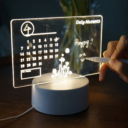 LED Message Board Night Light with USB Rechargeable Function - Soft Warm Light for Home Decoration and Personal Use