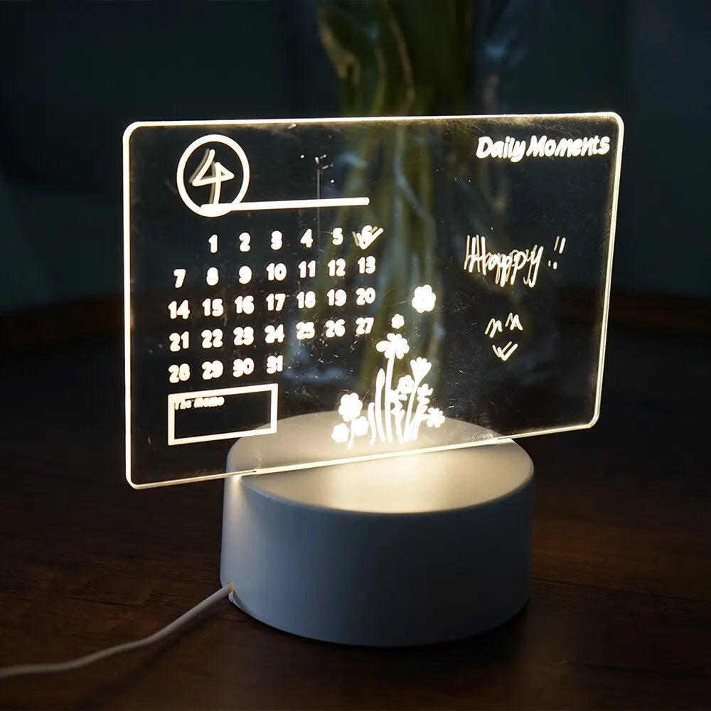 LED Message Board Night Light with USB Rechargeable Function - Soft Warm Light for Home Decoration and Personal Use