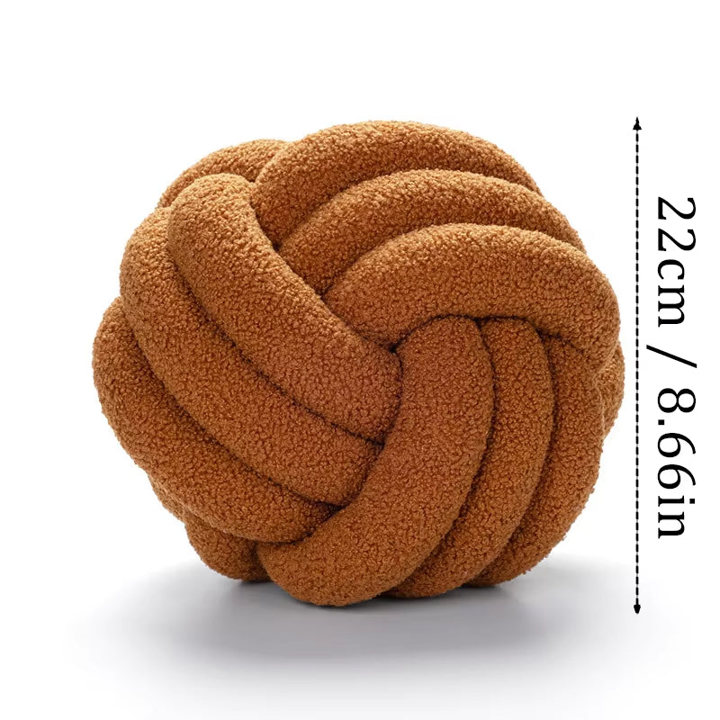 Velvet Knot Ball Throw Pillows for Home Decor - Soft Cushions for Couch and Bench, Ideal for Lounge Chair Backrest