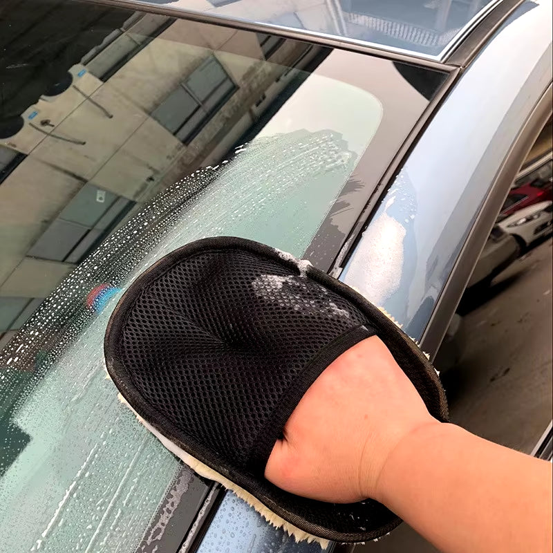 Microfiber Wool Soft Auto Washing Glove for Car and Motorcycle Care