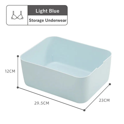 Dormitory Closet Drawer Organizer for Underwear Socks Wardrobe Bedroom Clothes Plastic Divider Storage Box Container with Lid