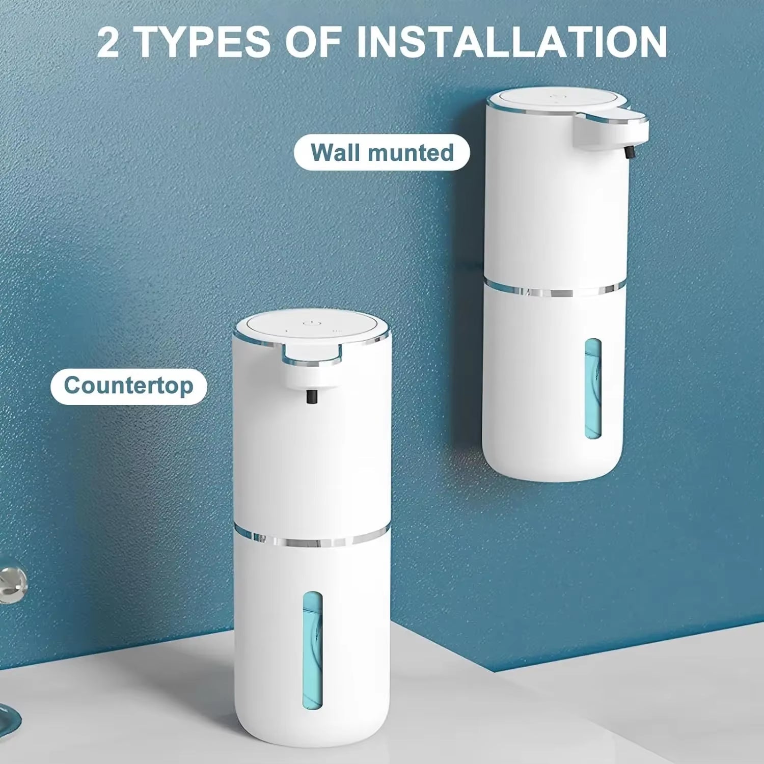 Touchless Automatic Foaming Soap Dispenser - 380ml USB Rechargeable with 4 Adjustable Foam Levels