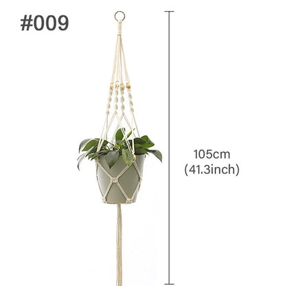Macrame Hanging Planter - Decorative Wall Plant Holder and Flower Basket for Balconies