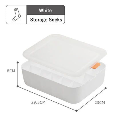Dormitory Closet Drawer Organizer for Underwear Socks Wardrobe Bedroom Clothes Plastic Divider Storage Box Container with Lid
