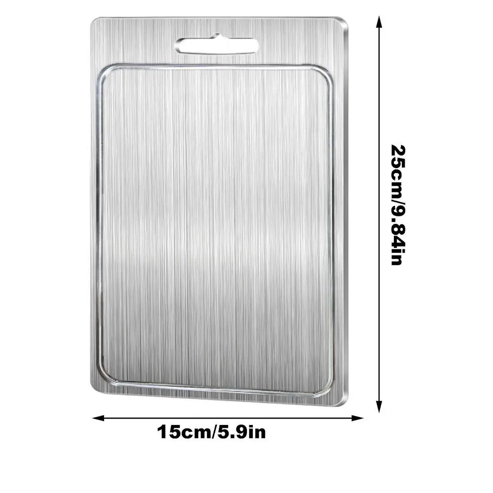 Professional Stainless Steel Double-Sided Cutting Board for Culinary Use