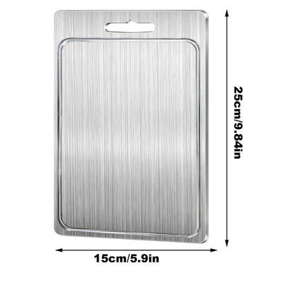 Professional Stainless Steel Double-Sided Cutting Board for Culinary Use