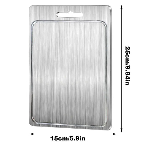Professional Stainless Steel Double-Sided Cutting Board for Culinary Use