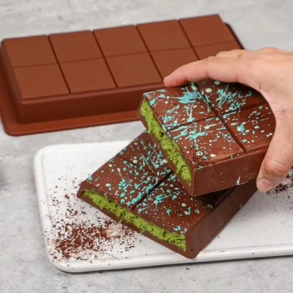Silicone Chocolate Bar Molds for Easy Release - Durable Rectangle Moulds for Protein and Energy Wax Melts, Ideal for Handmade Gifts