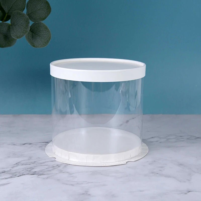 Clear PET Birthday Cake Boxes - 18/22Cm Transparent Packaging for Gifts, Rose Bears, Baby Showers, Weddings, and Christmas Celebrations