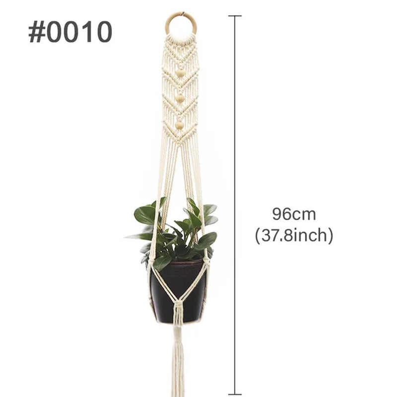 Macrame Hanging Planter - Decorative Wall Plant Holder and Flower Basket for Balconies
