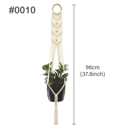 Macrame Hanging Planter - Decorative Wall Plant Holder and Flower Basket for Balconies