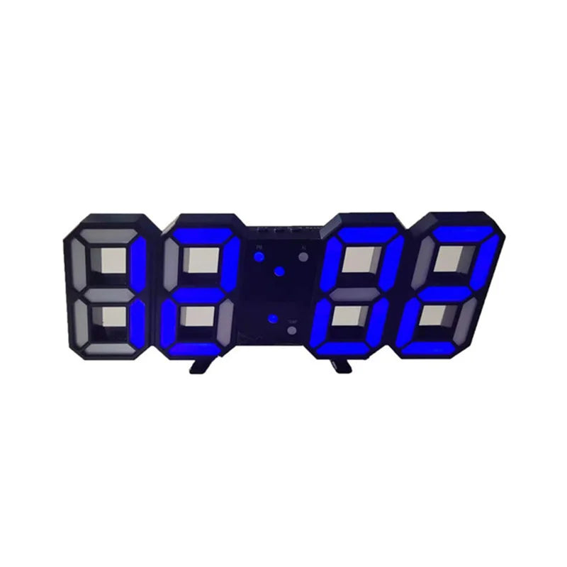 3D LED Digital Wall Clock with Date, Time, and Celsius Display - Nightlight Alarm Clock for Home and Living Room Decor