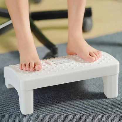 Adjustable Black Ottoman Footrest for Office and Home Use - Under Desk Footstool with Massage Pad for Foot Fatigue Relief