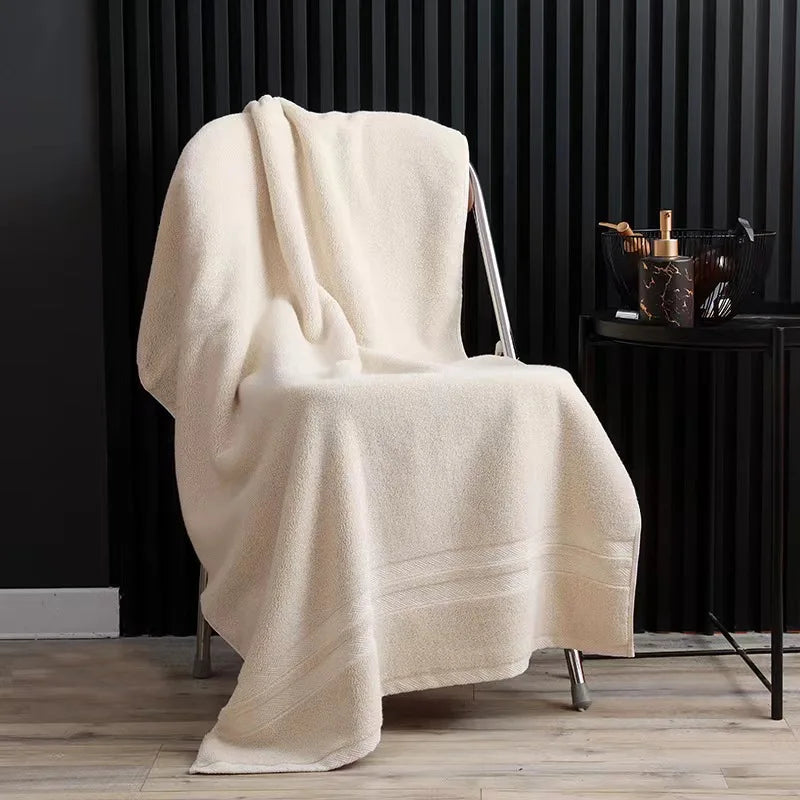 Inyahome Premium 100% Cotton Bath Towels for Adults - Highly Absorbent, Thick, Pure White Towels for Home and Hotel Use