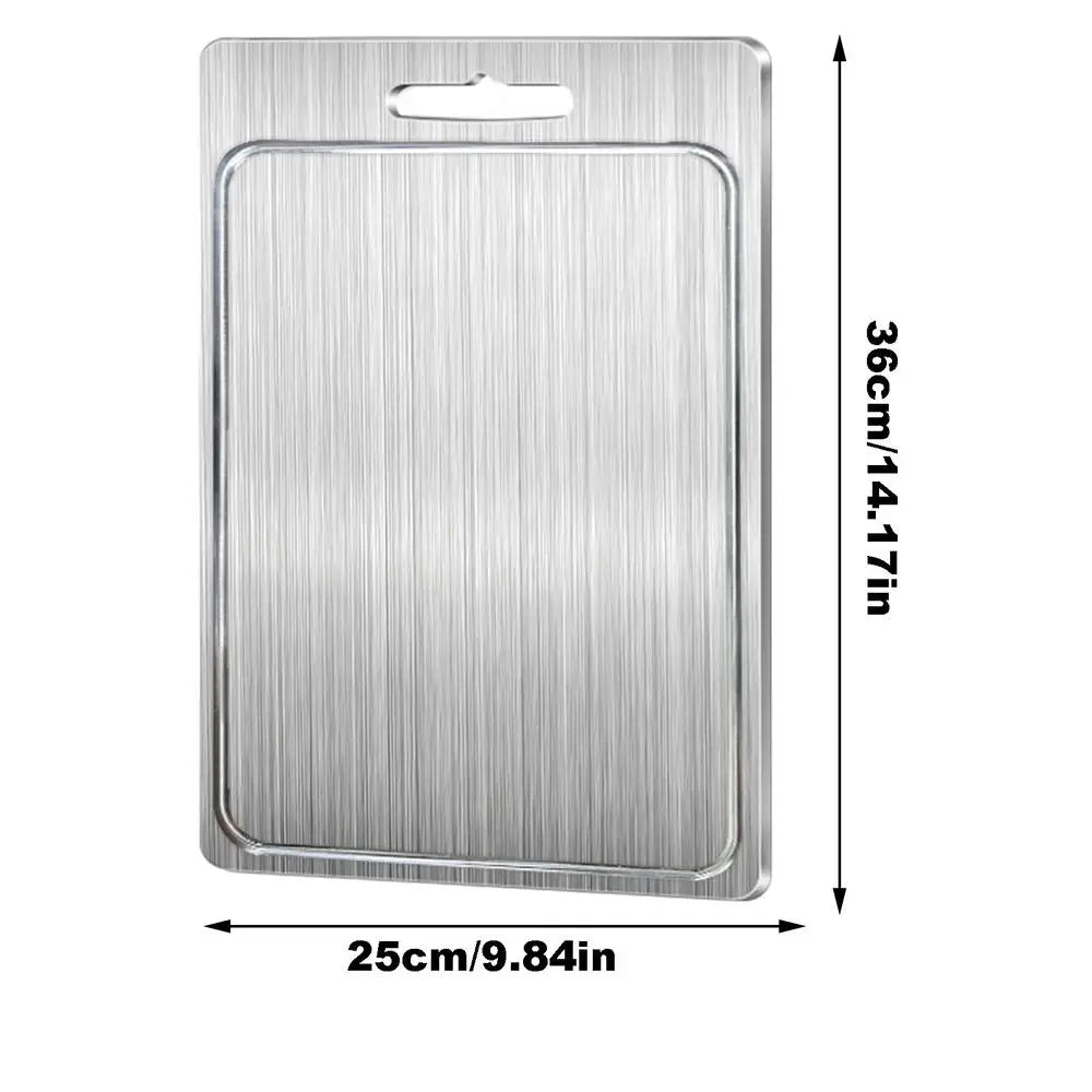 Professional Stainless Steel Double-Sided Cutting Board for Culinary Use