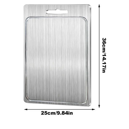Professional Stainless Steel Double-Sided Cutting Board for Culinary Use