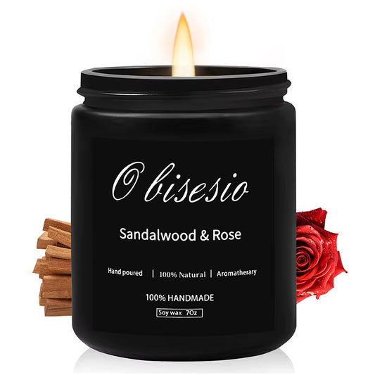 Aromatherapy Scented Candle Set for Men - Cinnamon, Apple, Vanilla, and Pumpkin Soy Candles for Home Use