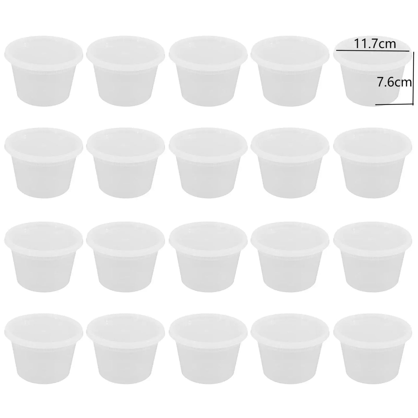 20-Piece Airtight Food Storage Container Set with Snap-On Lids - Round Plastic Deli Organizer Boxes for Kitchen Use