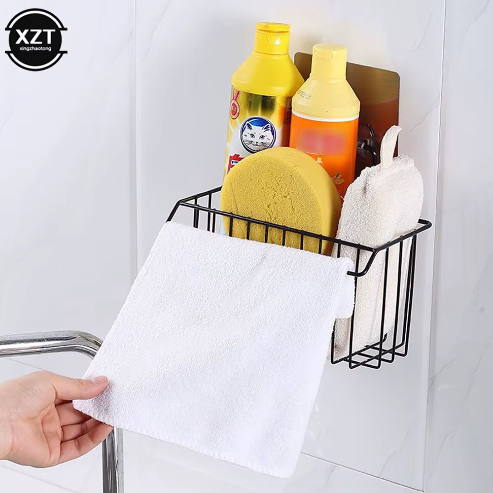 Hanging Storage Holder for Kitchen and Bathroom - Multifunctional Dish Cloth, Sponge, and Towel Organizer with Drain Rack