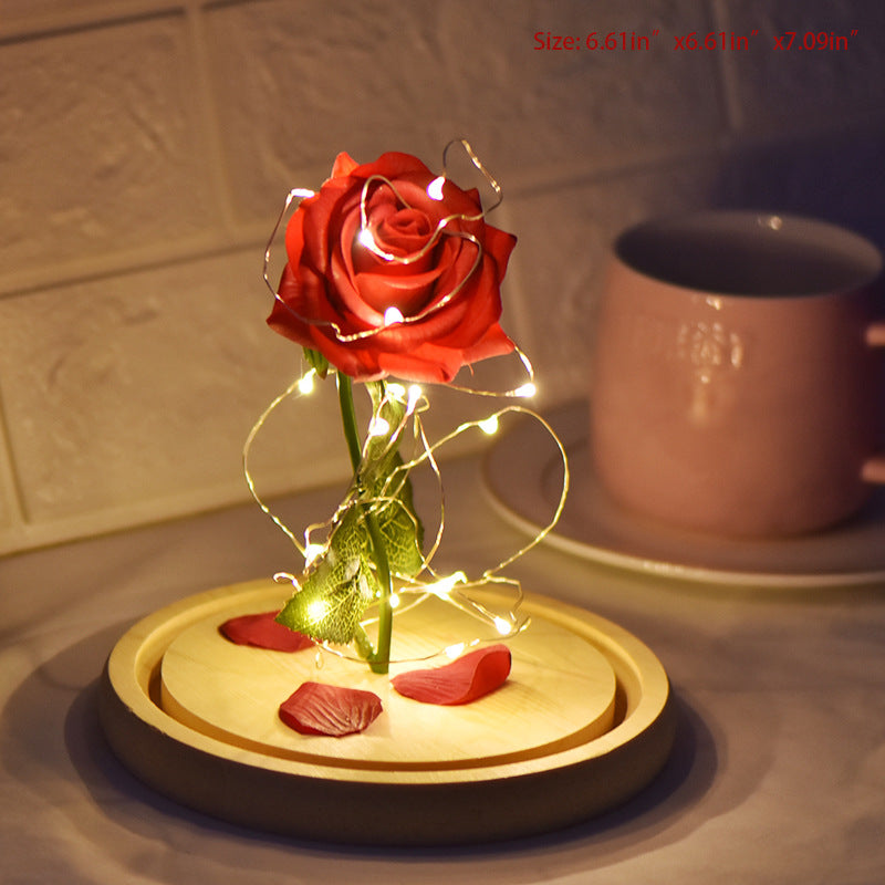 Glass Rose LED Super Light for Valentine's Day