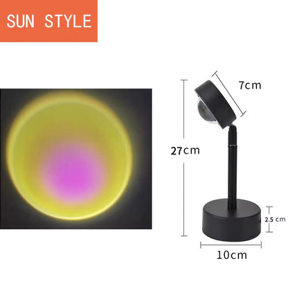 Sanjibook USB Sunset Lamp Night Light Projector Home Decoration Portable Living Room Wall Photography Neon Atmosphere Lighting