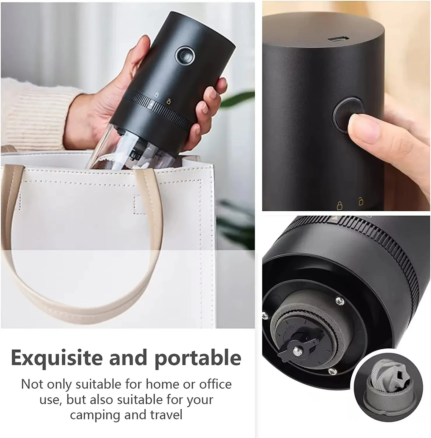 Wireless Electric Coffee Maker with Built-In Rechargeable Battery for Outdoor and Travel Use
