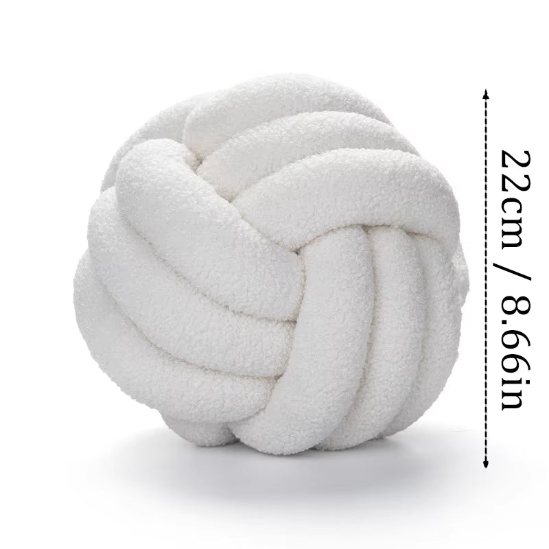 Velvet Knot Ball Throw Pillows for Home Decor - Soft Cushions for Couch and Bench, Ideal for Lounge Chair Backrest