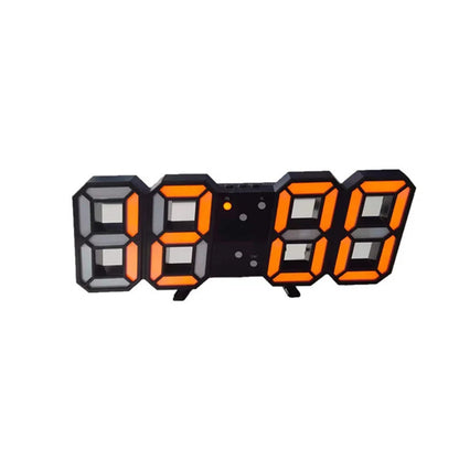 3D LED Digital Wall Clock with Date, Time, and Celsius Display - Nightlight Alarm Clock for Home and Living Room Decor
